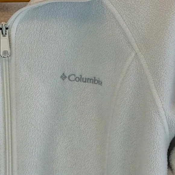 Columbia Fleece Full Zip Jacket Women's White Gorpcore Outdoor Benton Springs L - Picture 3 of 12